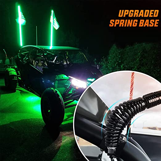 Remote Control Spiral Antenna Whip Light RGB Led Strip 6 Feet Height AK-100334