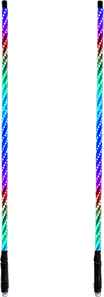 Remote Control Spiral Antenna Whip Light RGB Led Strip 6 Feet Height AK-100334