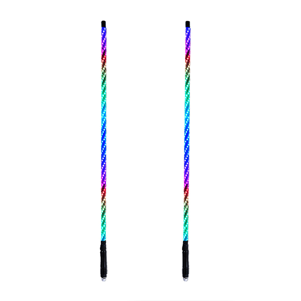 WRAPPED DREAM COLOR REMOTE CONTROL SPIRAL ANTENNA WHIP LIGHT RGB LED STRIP 4 FEET HEIGHT-100335