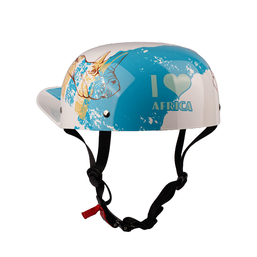 Skull Retro Baseball Cap Style Half Shell Motorcycle Helmet_4