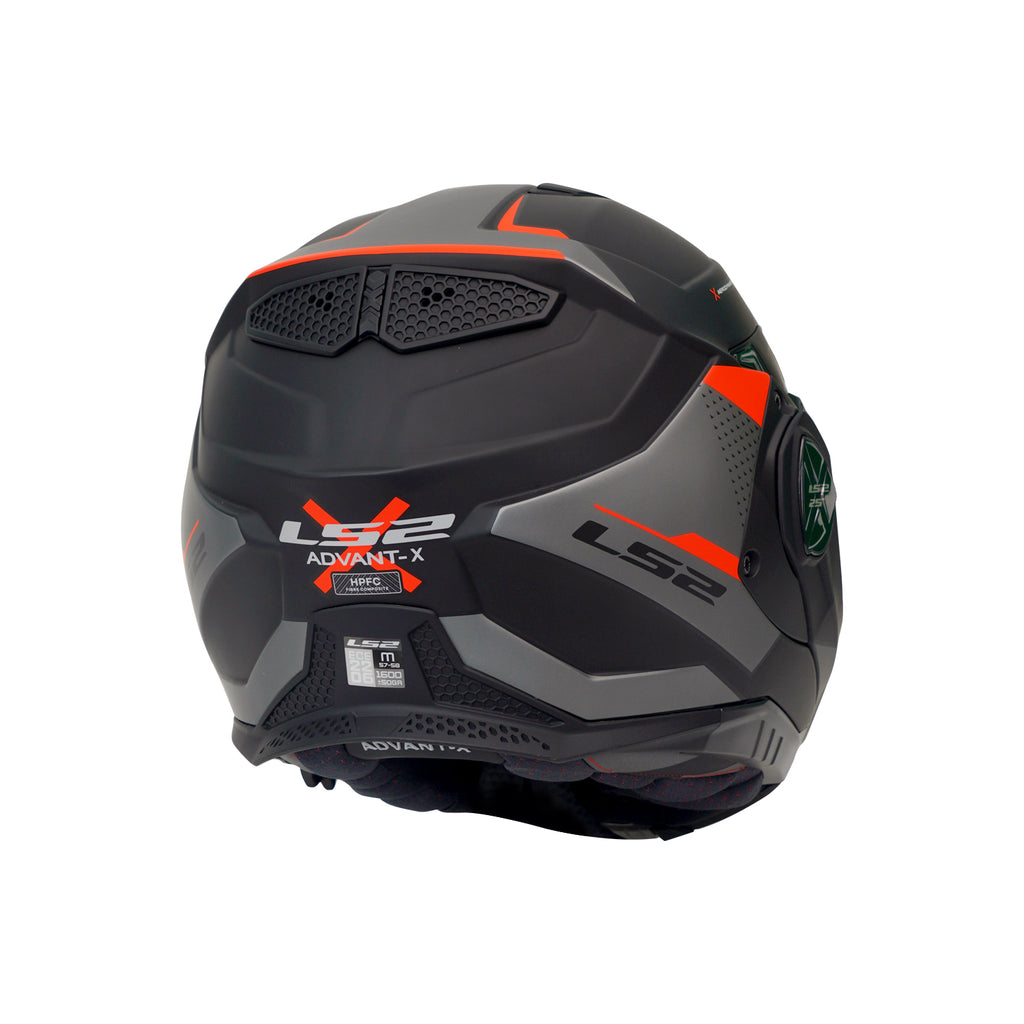 LS2 FF901 ADVANT X OBLIVION M. BLACK TITANIUM & RED MODULAR HELMET-609274