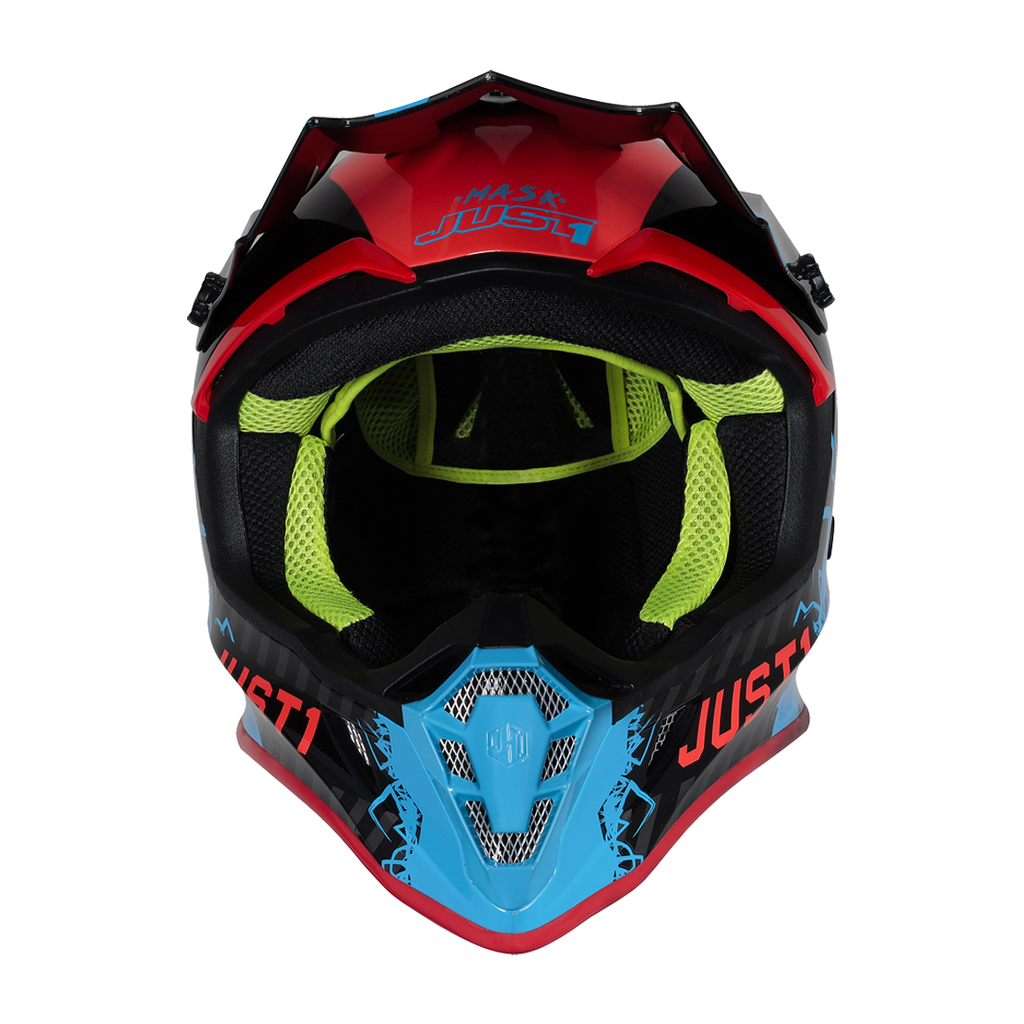 JUST1 J38 Mask Motocross Motorcycle Safety Helmet Blue Red Black 680015