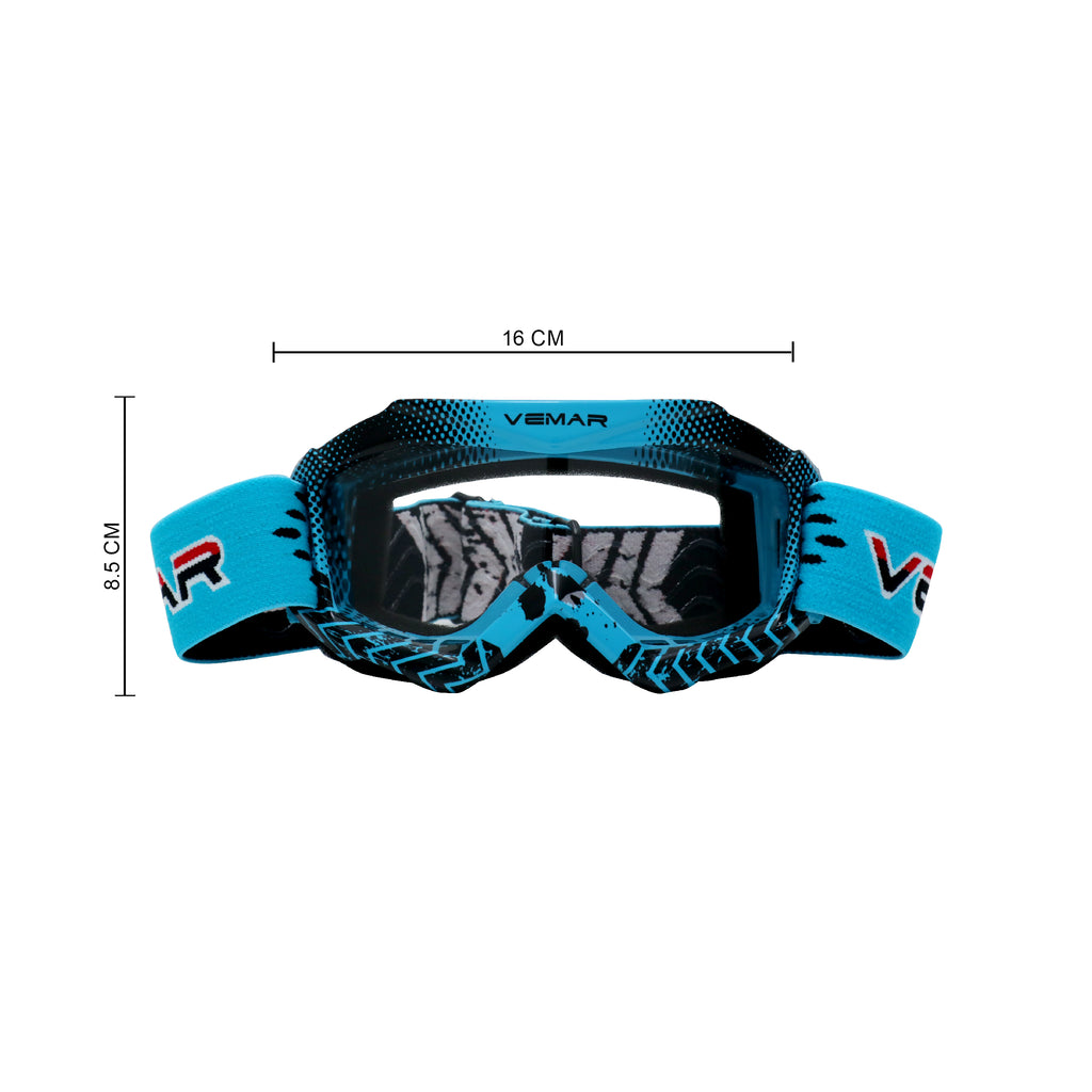 VEMAR Kid's Protective On/Off-Road Dirt Bike Goggles - Blue Color 708107