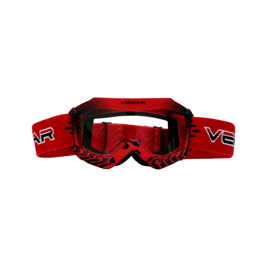 VEMAR Kid's Protective On/Off-Road Dirt Bike Goggles - Red_1