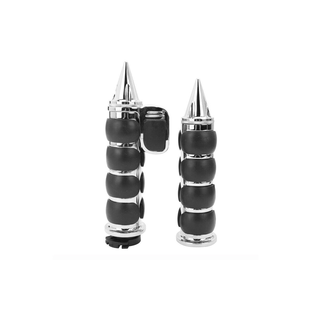 Aluminum Alloy Motorcycle 1" Hand Grips for Harley-Davidson Black/Chrome - 817121
