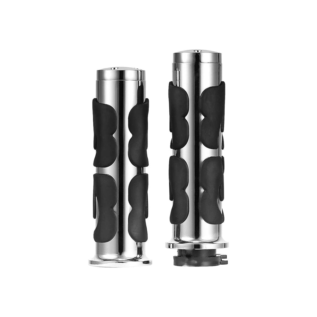 Universal Motorcycle Handle Grip Silver, Aluminum Hand Grips - 817223