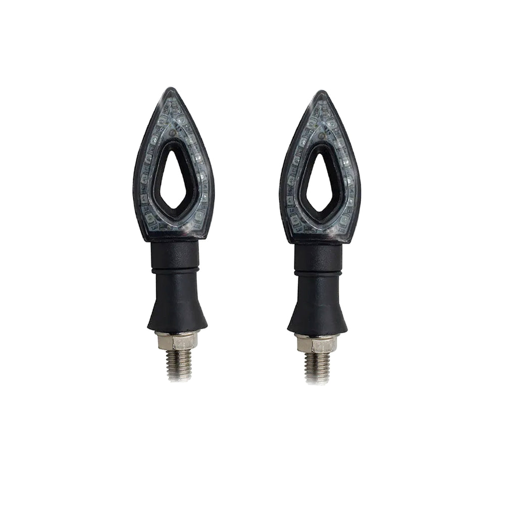 4 PCS of Front, Rear LED Indicator Light for Bullet Universal For Bike, Amber_3
