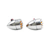 Universal Chrome Metal Turn Signal Corner Motorcycle Indicator Lamp - 819814