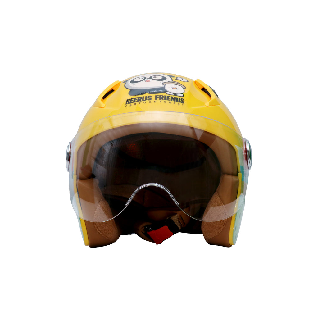 KIDS HALF FACE SAFTEY HELMET yellow _3