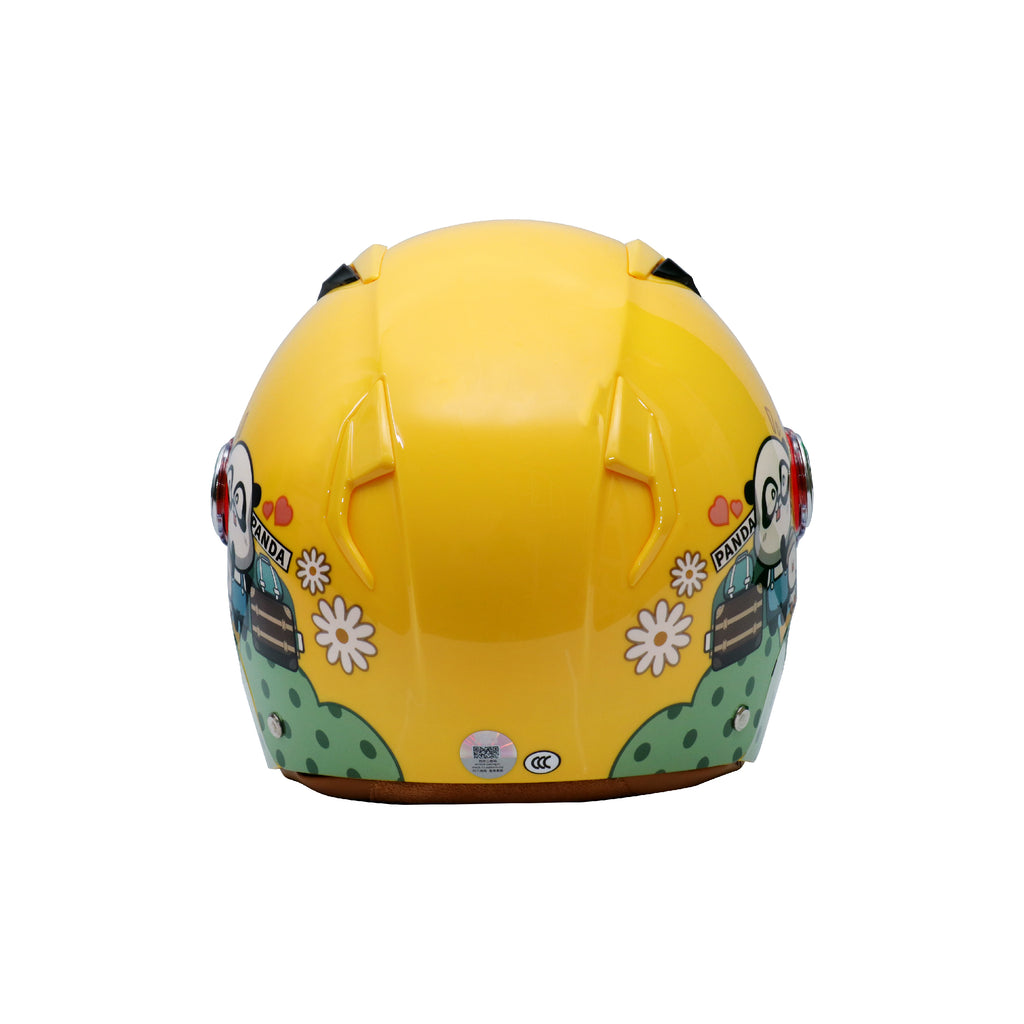 KIDS HALF FACE SAFTEY HELMET yellow _4