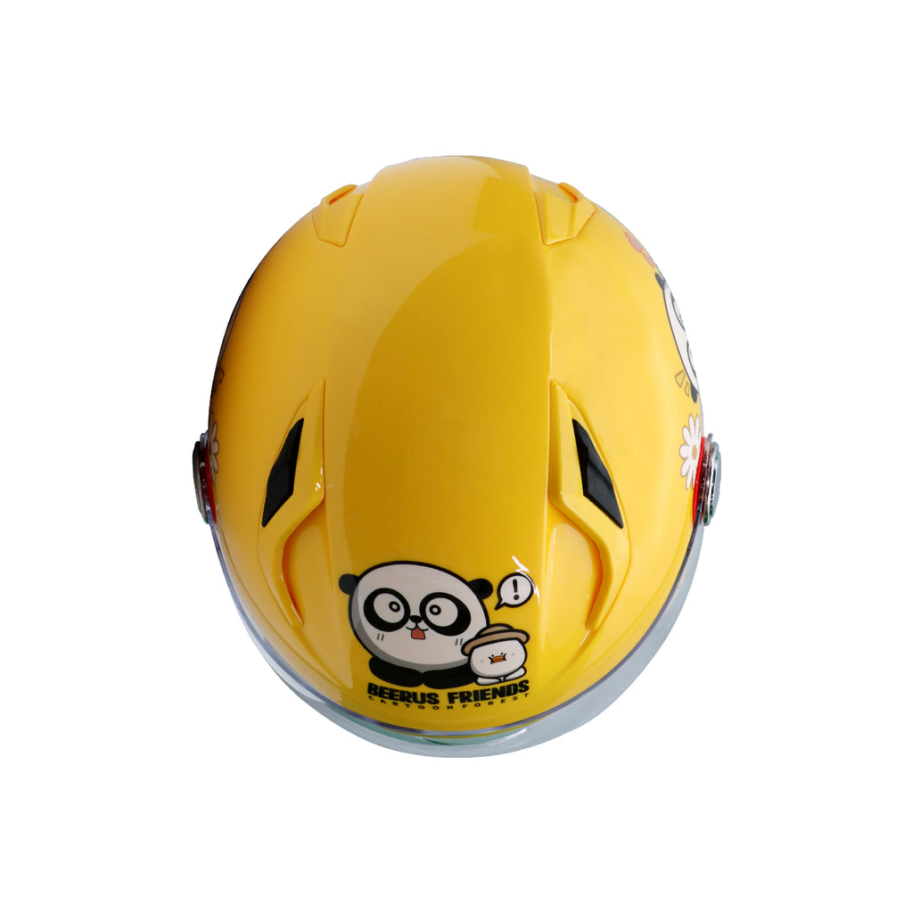 KIDS HALF FACE SAFTEY HELMET yellow _5