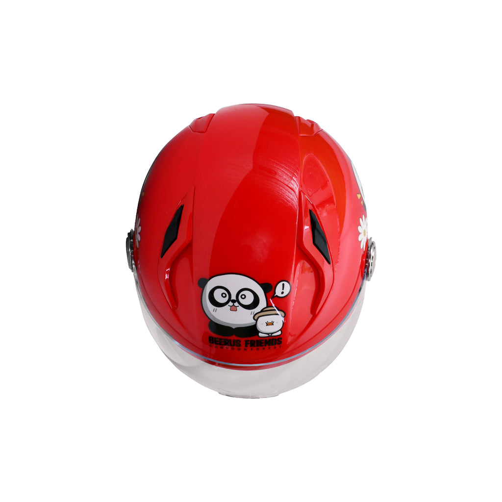 KIDS HALF FACE SAFTEY HELMET 836555 (Panda Cartoon Design)
