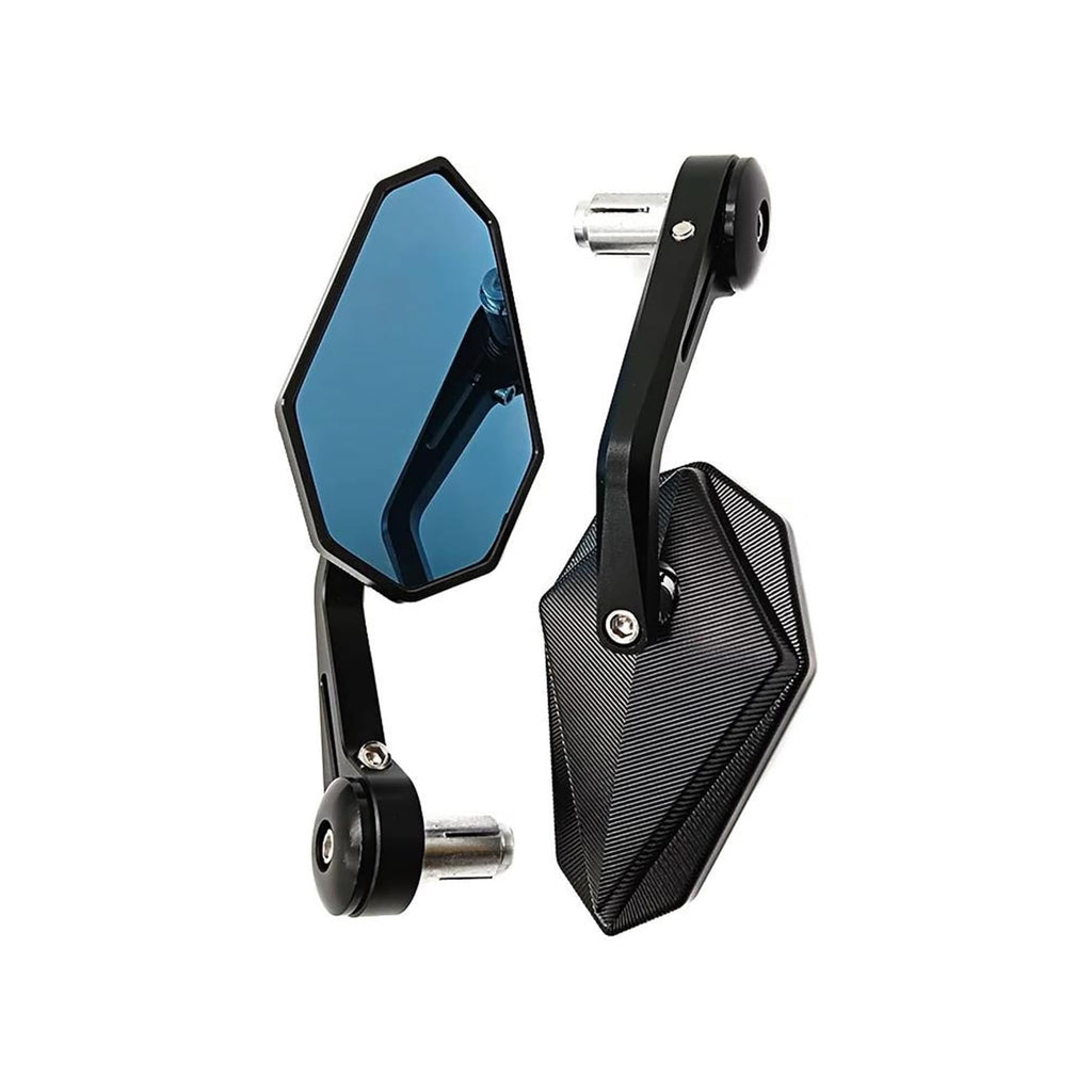 Motorcycle Handlebar End Rear View Mirrors Blue Glass - 846071