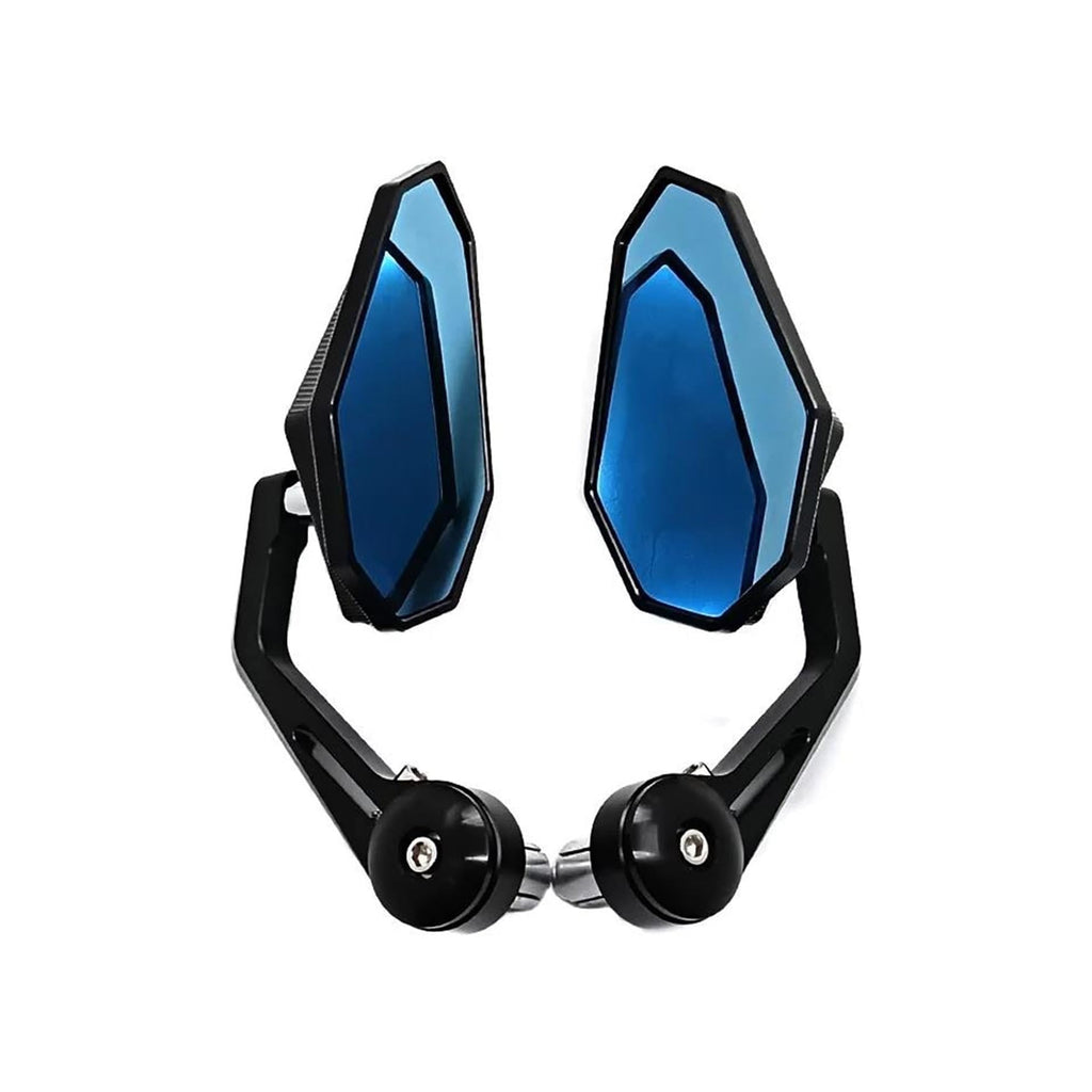 Motorcycle Handlebar End Rear View Mirrors Blue Glass - 846071