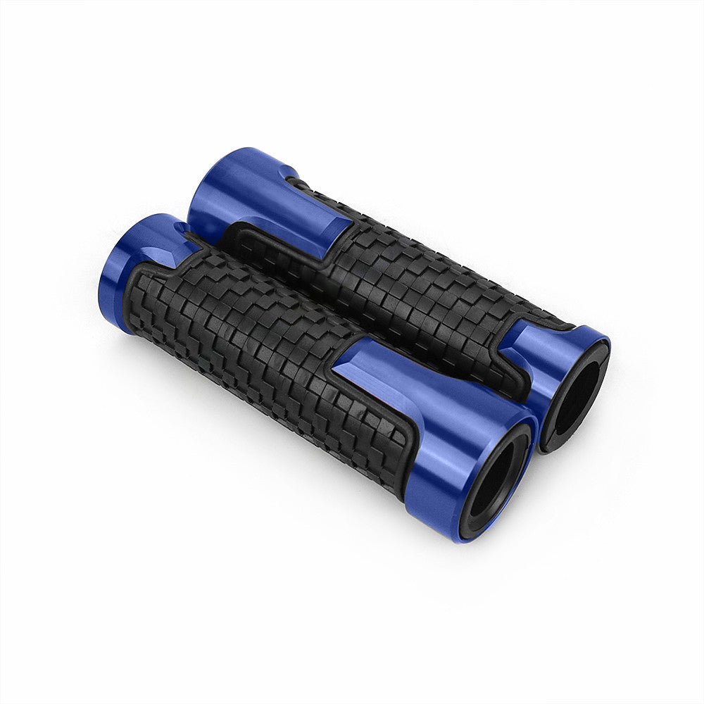  Motorcycle Handlebar Non-Slip Rubber Handle Grips, Blue_3