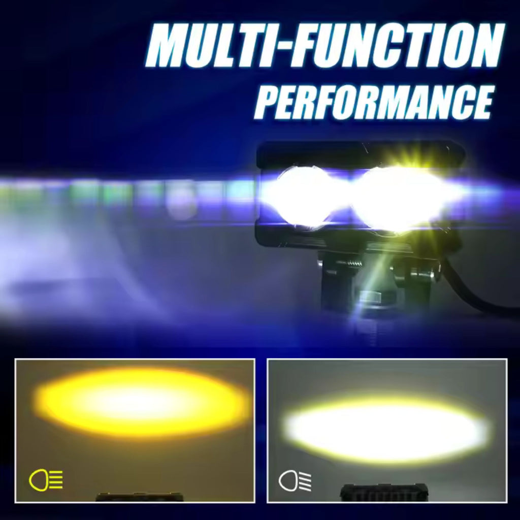 XHR-JRY Dual Color Mini Motorcycle LED Running Light Spotlight - 859952