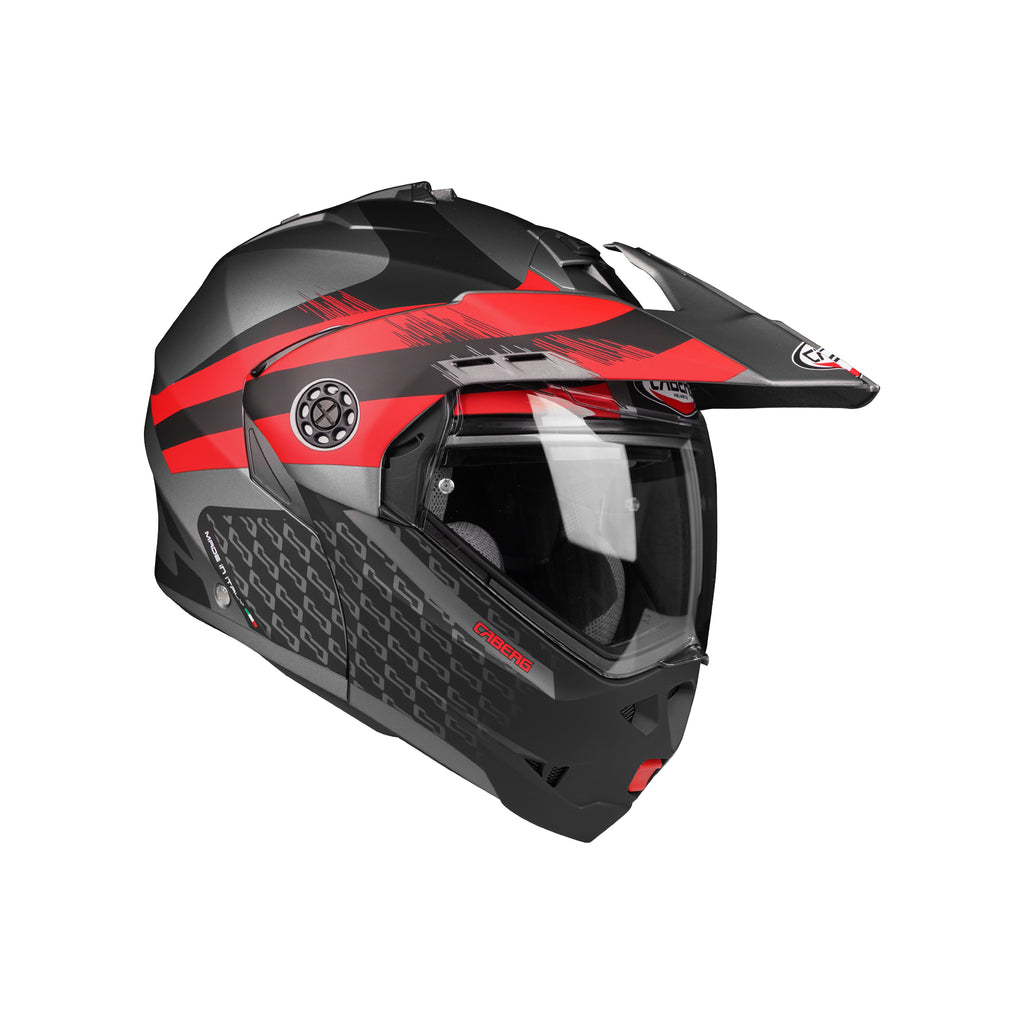 CABERG TOURMAX X SARABE Flip-Up Motorcycle Helmet Matte Gun Black, Red- 870276