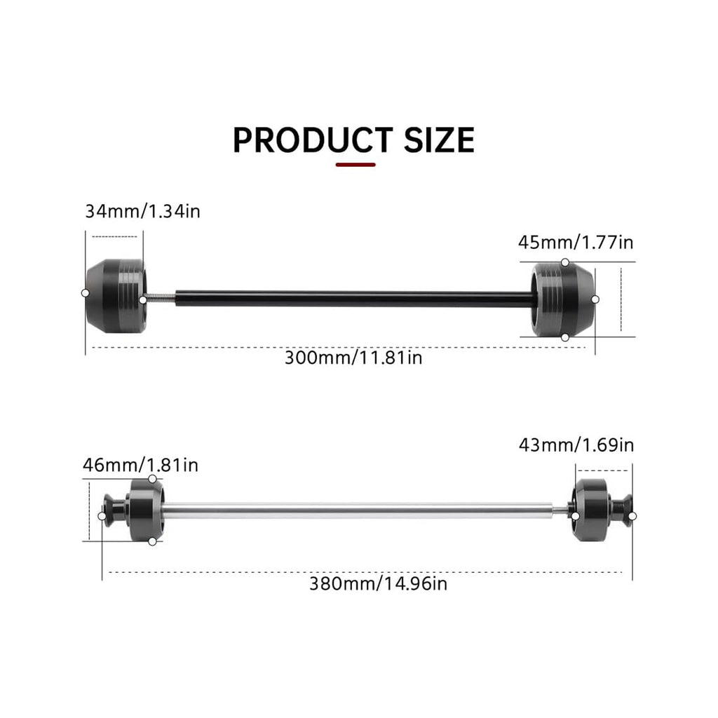 SAVAGE BLACK FRONT REAR WHEEL AXLE FORK PROTECTOR_5