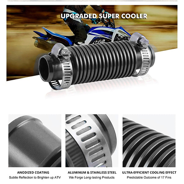 Billet In Line Super Cooler for Yamaha Raptor Rhino Grizzly 660 700 YFZ450, Black - EB11240400