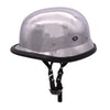 German Style Open Face Half Shell DOT Approved Silver Glossy Helmet -  78575_1