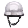 German Style Open Face Half Shell DOT Approved Silver Glossy Helmet -  78575_4