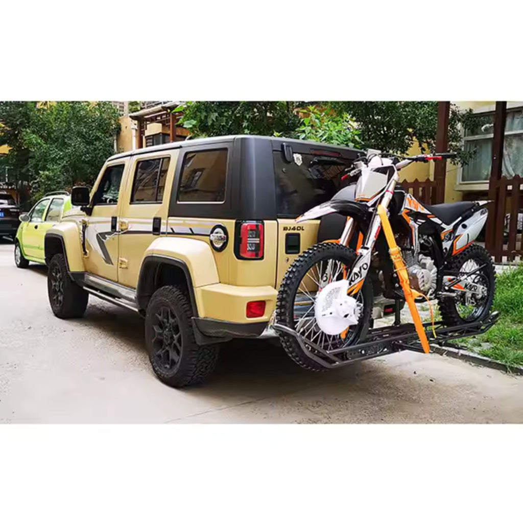 Heavy Duty Motorcycle Hitch Carrier with Loading Ramp - 7